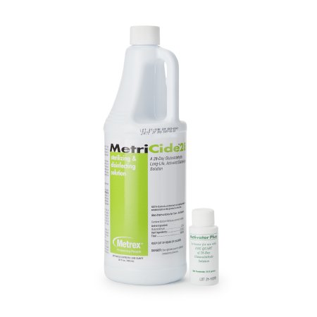Metrex Research Glutaraldehyde High-Level Disinfectant MetriCide™ 28 Activation Required Liquid 32 oz. Bottle Max 28 Day Reuse - Case of 16 - 10-2805-CS
