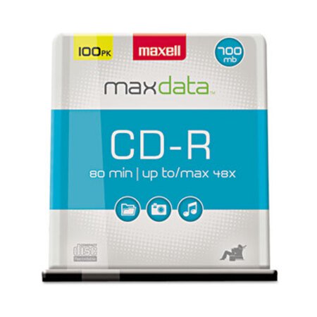 Maxell® CD-R Discs, 700 MB/80 min, 48x, Spindle, Silver, 100/Pack - Pack of 1 - MAX-648200-PK
