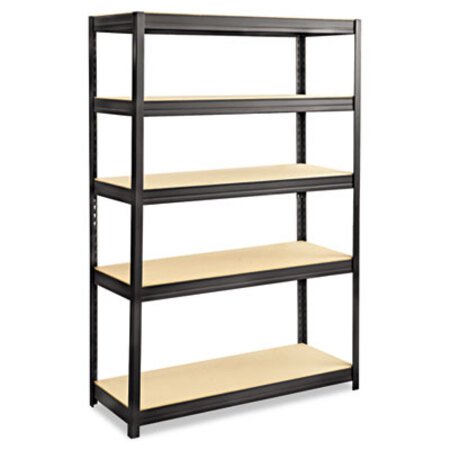 Safco® Boltless Steel/Particleboard Shelving, Five-Shelf, 48w x 18d x 72h, Black - Each - SAF-6246BL-EA