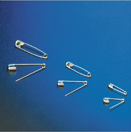 DeRoyal Safety Pin Number 2 Steel Sterile - Case of 100 - 30-092-CS