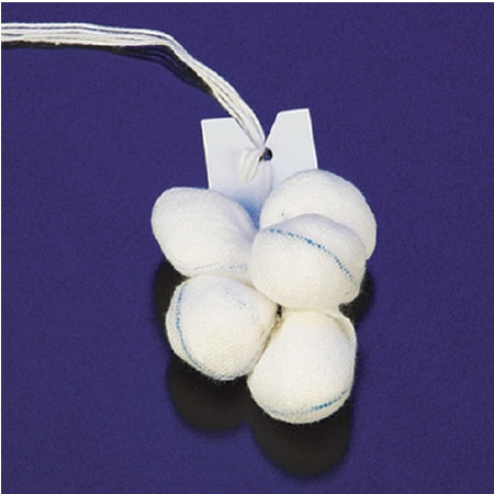 DeRoyal Surgical Tonsil Sponge Cotton / Gauze 7/8 Inch Diameter 5 Count Pack Sterile - Case of 100 - 30-037-CS
