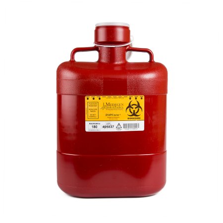 Medegen Medical Products LLC Sharps Container Sharps-Tainer® Red Base 15 H X 10 W X 6 D Inch Vertical Entry 2.5 Gallon - Case of 12 - 180-CS