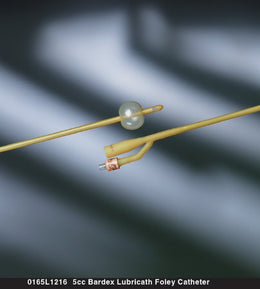 Bard Foley Catheter Bardex® Lubricath® 2-Way Standard Tip 5 cc Balloon 16 Fr. Hydrophilic Polymer Coated Latex - Each - 0165L16-EA