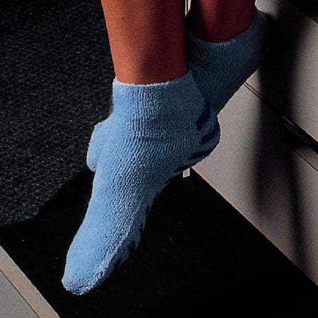 O&M Halyard Inc Slipper Socks Adult Large Blue Above the Ankle - Case of 48 - 90947-CS