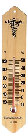 Graham-Field Wall / Room Thermometer Fahrenheit / Celsius 14° to 122°F (-10° to +58°C) Without External Probe Wall Mount Does Not Require Power - Each - 1534-EA