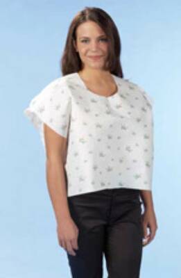 Graham Medical Products Exam Cape Wildflower Print One Size Fits Most Front / Back Opening Without Closure Female - Case of 75 - 70209N-CS