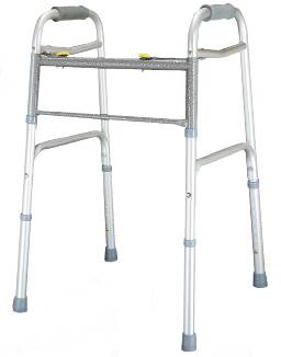Graham-Field Dual Release Folding Walker Adjustable Height Lumex® Aluminum Frame 300 lbs. Weight Capacity 32-1/2 to 41-1/2 Inch Height - Case of 4 - 616070A-CS