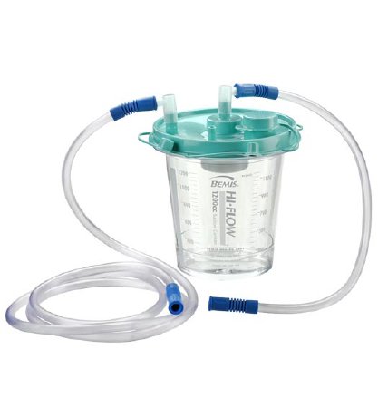Bemis Healthcare Rigid Suction Canister Kit Hi-Flow™ 1200 mL Pour Lid - Case of 48 - 485410-CS