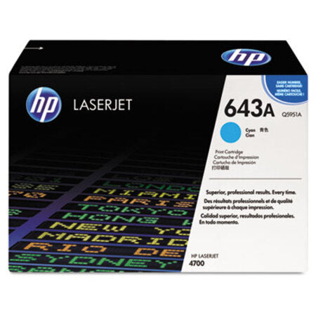 HP HP 643A, (Q5951A) Cyan Original LaserJet Toner Cartridge - Each - HEW-Q5951A-EA