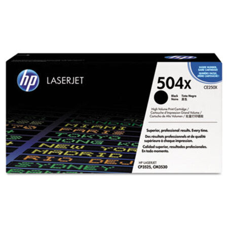 HP HP 504X, (CE250X) High-Yield Black Original LaserJet Toner Cartridge - Each - HEW-CE250X-EA