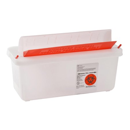 Cardinal Sharps Container In-Room™ Translucent Base 11 H X 10-3/4 W X 4-3/4 D Inch Horizontal Entry 1.25 Gallon - Each - 85121-EA