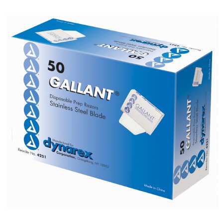 Dynarex Surgical Prep Razor Gallant® Single Blade Disposable - Box of 50 - 4251-BX