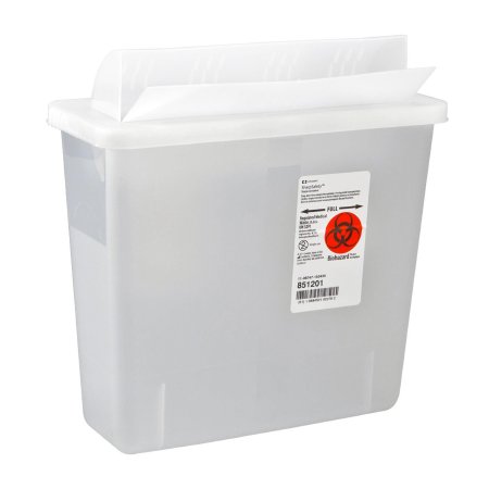 Cardinal Sharps Container In-Room™ Translucent Base 11 H X 10-3/4 W X 4-3/4 D Inch Horizontal Entry 1.25 Gallon - Case of 20 - 851201-CS