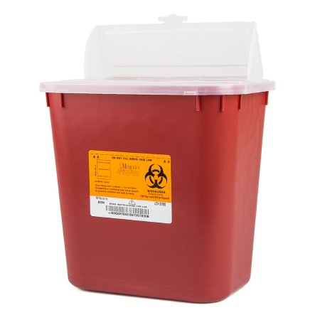 Medegen Medical Products LLC Sharps Container Sharps® Red Base 9-1/2 H X 10 W X 7 D Inch Horizontal Entry 2 Gallon - Case of 24 - 8704-CS