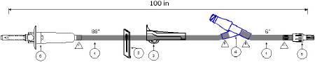 ICU Medical Primary IV Administration Set ICU Gravity 1 Port 15 Drops / mL Drip Rate Without Filter 100 Inch Tubing Solution - Case of 25 - B9178-CS