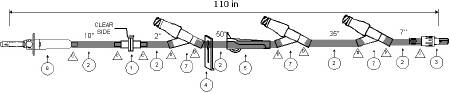 ICU Medical Primary IV Administration Set ICU Gravity 3 Ports 15 Drops / mL Drip Rate With Filter 110 Inch Tubing - Case of 50 - B9900-227-CS