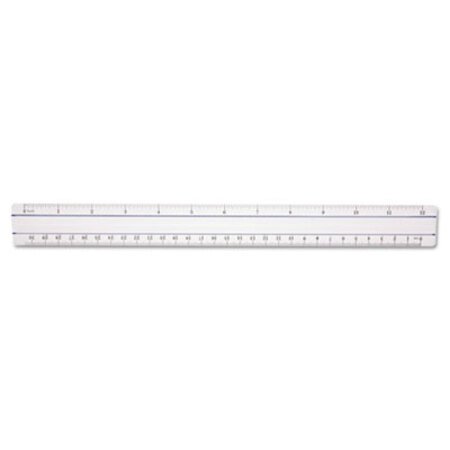 Westcott® 12" Magnifying Ruler, Standard/Metric, Plastic, Clear - Each - ACM-15571-EA