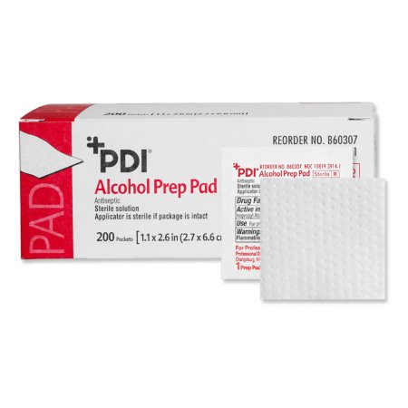 Professional Disposables Alcohol Prep Pad PDI® 70% Strength Isopropyl Alcohol Individual Packet Medium Sterile - Each - B60307-EA