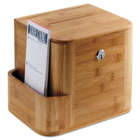Safco® Bamboo Suggestion Boxes, 10 x 8 x 14, Natural - Each - SAF-4237NA-EA