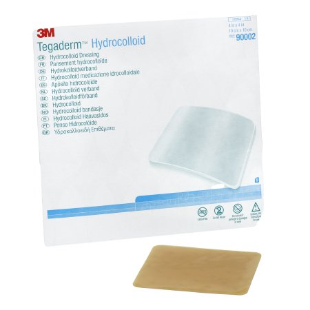 3M Hydrocolloid Dressing 3M™ Tegaderm™ 4 X 4 Inch Square - Case of 100 - 90002-CS