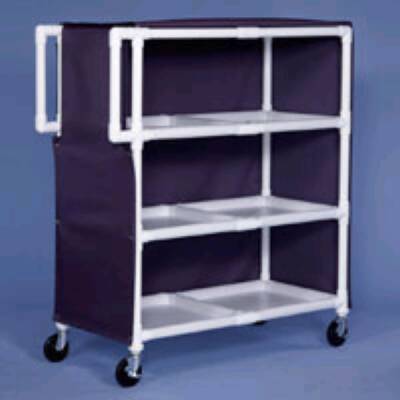 IPU Linen Cart with Cover 3 Shelves PVC 5 Inch Heavy Duty Casters, 2 Locking - Each - LC243-EA