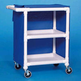 IPU Linen Cart with Cover 2 Shelves PVC 4 Inch Casters, 2 Locking - Each - MPC275-EA