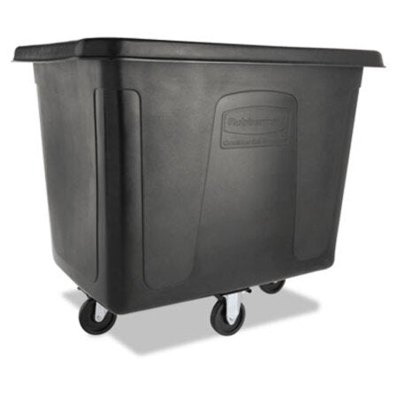 Rubbermaid® Commercial Cube Truck, 119.7 gal, 500 lb Capacity, Plastic/Metal, Black - Each - RCP-FG461600BLA-EA