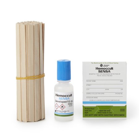 Hemocue Cancer Screening Test Kit Hemoccult® Sensa® Single Slides Colorectal Cancer Screening Fecal Occult Blood Test (FOBT) Stool Sample 100 Tests CLIA Waived - Box of 100 - 64151A-BX