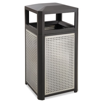Safco® Evos Series Steel Waste Container, 15 gal, Steel, Black - Each - SAF-9932BL-EA