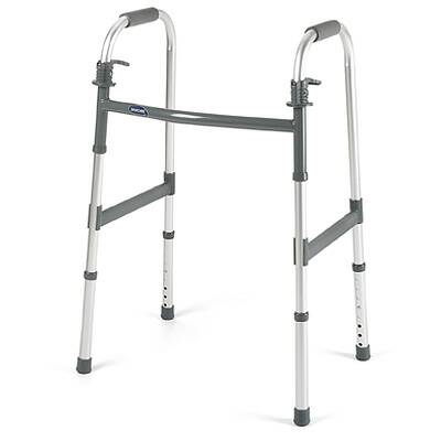 Invacare Dual Release Folding Walker Adjustable Height Invacare® I•Class™ Aluminum Frame 300 lbs. Weight Capacity 30.4 to 37.4 Inch Height - Each - 6291-1-EA