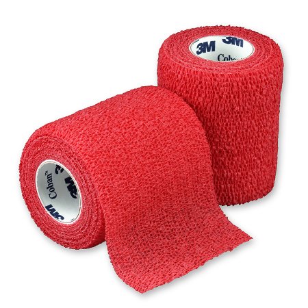 3M Cohesive Bandage 3M™ Coban™ 3 Inch X 5 Yard Self-Adherent Closure Red NonSterile Standard Compression - Case of 24 - 1583R-CS