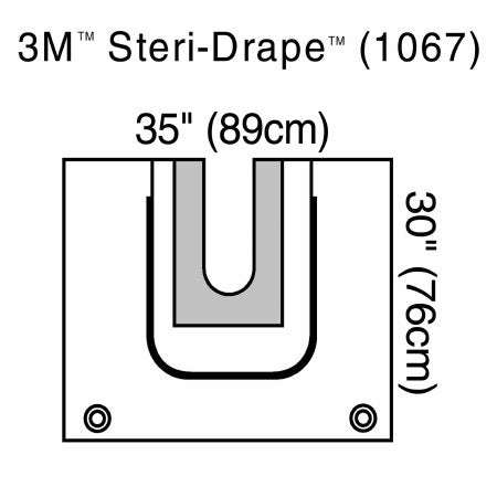 3M Orthopedic Drape 3M™ Steri-Drape™ U-Pouch 35 W X 30 L Inch Sterile - Case of 20 - 1067-CS