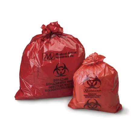 Medegen Medical Products LLC Biohazard Waste Bag Medegen Medical Products 12 to 16 gal. Red Bag Polyethylene 25 X 34 Inch - Case of 250 - 108M-CS