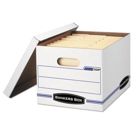 Bankers Box® STOR/FILE Storage Box, Letter/Legal Files, 12.5" x 16.25" x 10.5", White, 6/Pack - Pack of 1 - FEL-5703604-PK