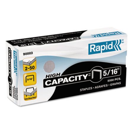 Rapid® High Capacity Staples, 0.31" Leg, 0.5" Crown, Steel, 5,000/Box - Box of 1 - RPD-90003-BX