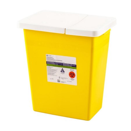 Cardinal Chemotherapy Waste Container SharpSafety™ Yellow Base 17-1/2 H X 15-1/2 W X 11 D Inch Horizontal / Vertical Entry 8 Gallon - Each - 8985-EA