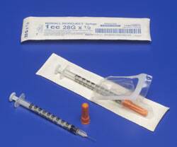 Cardinal Standard Insulin Syringe with Needle Monoject™ 0.3 mL 5/16 Inch 30 Gauge NonSafety Regular Wall - Case of 300 - 8881600800-CS