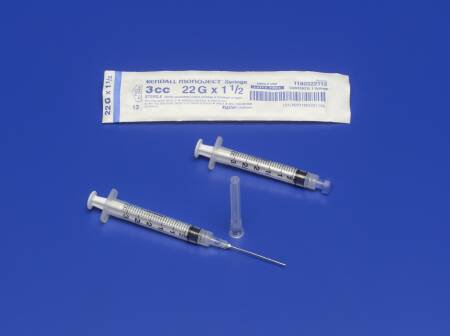 Cardinal Standard Hypodermic Syringe with Needle Monoject™ 3 mL 1 Inch 21 Gauge NonSafety Regular Wall - Case of 800 - 1180321100-CS