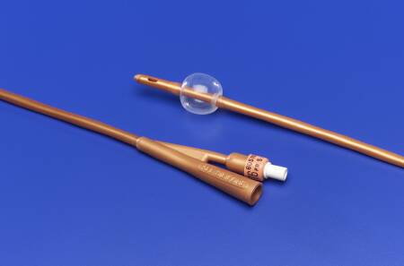 Cardinal Foley Catheter Dover™ IC 2-Way Standard Tip 30 cc Balloon 24 Fr. Silver Hydrogel Coated Silicone - CT/10 - 630245IC-CT