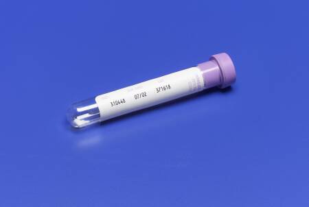 Cardinal Monoject™ Venous Blood Collection Tube Hematology K3 EDTA Additive 13 X 75 mm 5 mL Lavender Conventional Closure Glass Tube - Case of 1000 - 8881311446-CS