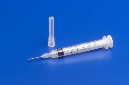 Cardinal Standard Hypodermic Syringe with Needle Monoject™ 3 mL 1-1/4 Inch 27 Gauge NonSafety Regular Wall - Case of 1000 - 8881513744-CS