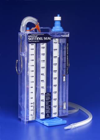 Cardinal Chest Drain System Argyle™ Sentinel 2500 mL - Case of 5 - 8888571562-CS