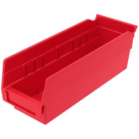 Akro-Mils Shelf Bin Red Industrial Grade Polymers 4 X 4-1/8 X 11-5/8 Inch - CT/24 - 30120RED-CT