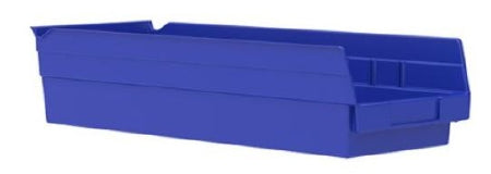 Akro-Mils Shelf Bin Blue Industrial Grade Polymers 4 X 6-5/8 X 17-7/8 Inch - CT/12 - 30138BLUE-CT