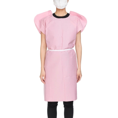 McKesson Patient Exam Gown McKesson One Size Fits Most Mauve Disposable - Case of 50 - 18-890-CS
