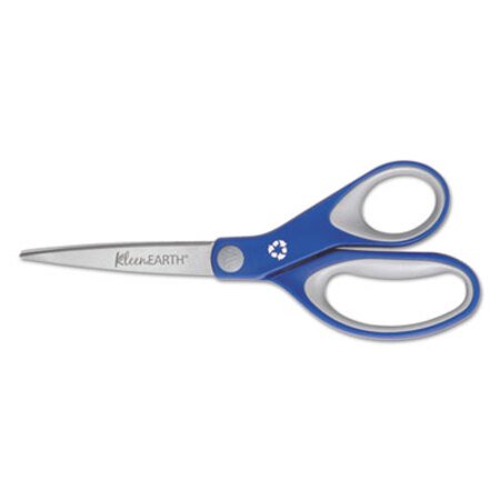 Westcott® KleenEarth Soft Handle Scissors, 8" Long, 3.25" Cut Length, Blue/Gray Straight Handle - Each - ACM-15554-EA