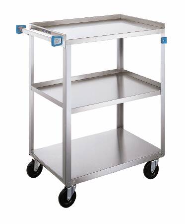 Lakeside Manufacturing Utility Cart Stainless Steel 16.75 X 27.625 X 33.375 Inch Silver 16-5/8 X 18-3/4 Inch Shelves - Each - 411-EA