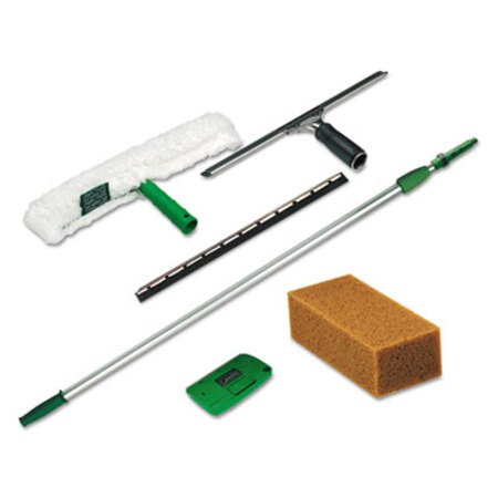 Unger® Pro Window Cleaning Kit with 8 ft Pole, Scrubber, Squeegee, Scraper, Sponge - KT/1 - UNG-PWK00-KT