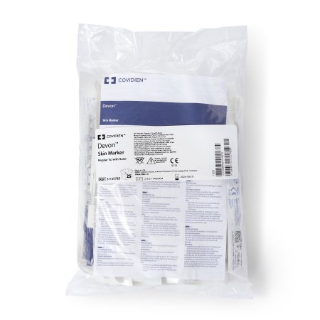 Cardinal Surgical Skin Marker Devon™ Gentian Violet Standard Tip Flexible Ruler Sterile - Box of 25 - 31145785-BX