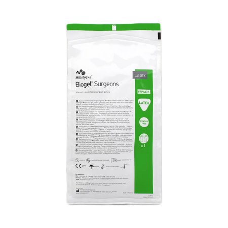 Molnlycke Surgical Glove Biogel® Surgeons Size 5.5 Sterile Latex Standard Cuff Length Micro-Textured Straw Not Chemo Approved - Case of 200 - 30455-CS